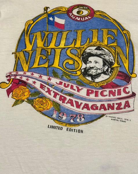 Willie Nelson 1978 Vintage Ringer T-shirt (S)