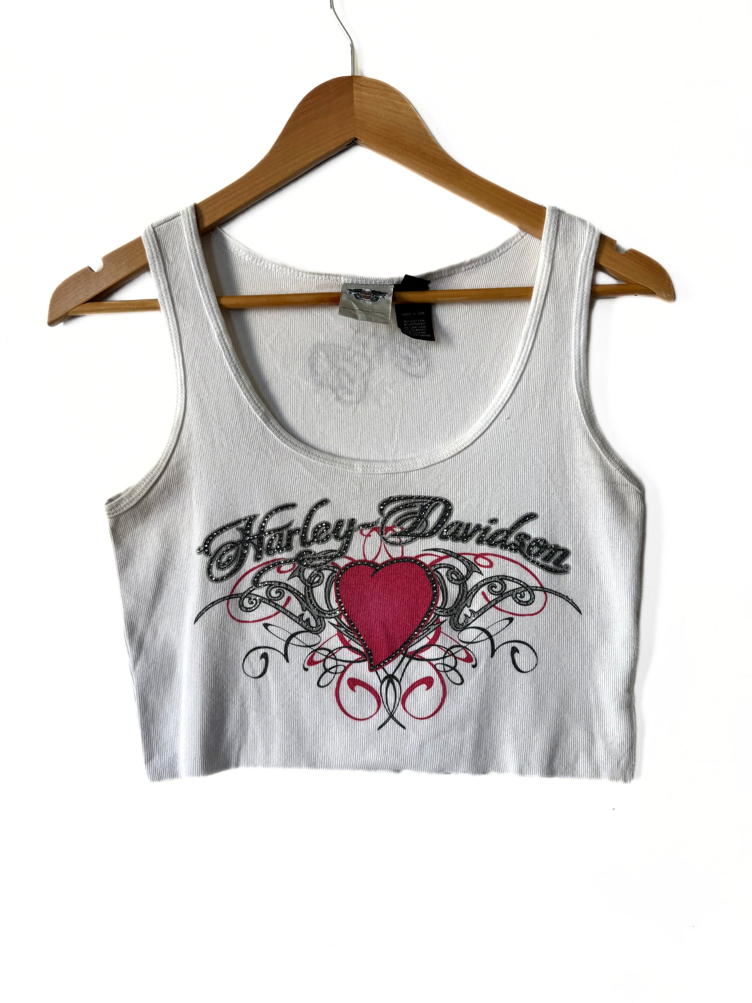 Vintage Harley Davidson White Heart Tank (M)