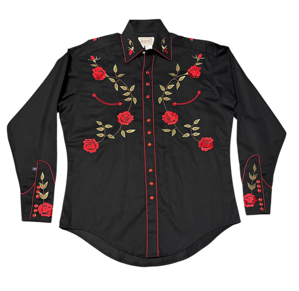 Rockmount Ranch Wear Western Shirt - Black Rose Embroidery
