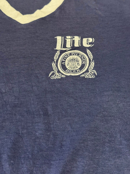 Vintage 82’ Lite Beer Blue Ringer T-shirt (S)