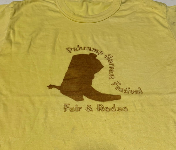 Vintage Yellow Cowboy Boot Rodeo T-shirt (M-L)