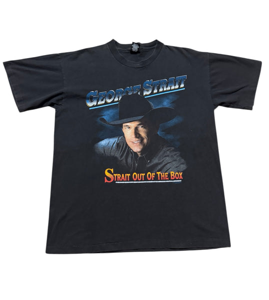 Vintage Black George Strait - ‘Strait out of the Box’ T-shirt (L)