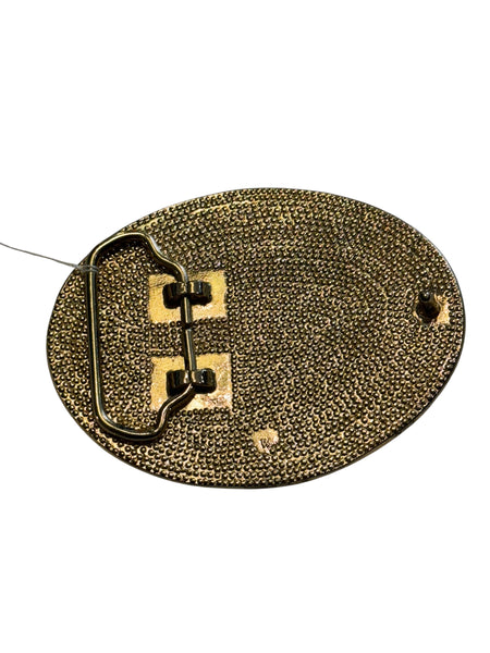 Vintage Belt Buckle - Golden Train