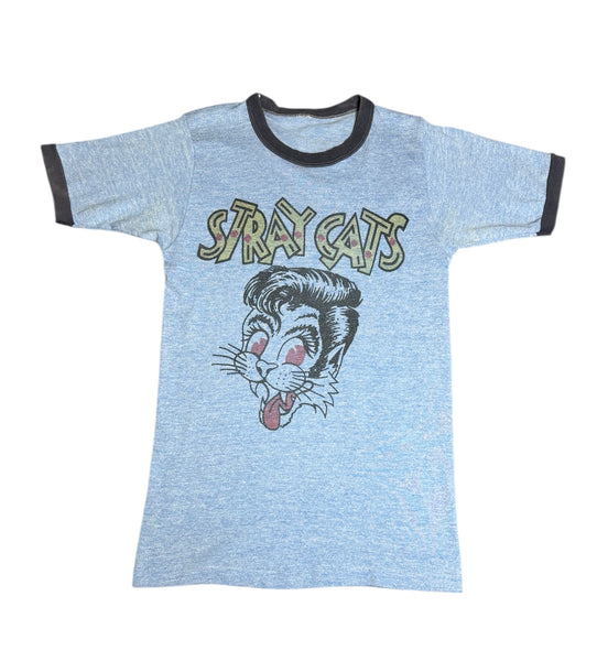 Vintage Stray Cats 80s Ringer T-shirt (XS-S)