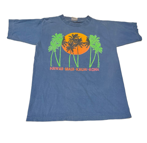 Vintage Blue Hawaii Palm Trees 1989 T-shirt (M)