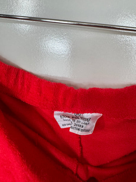 Vintage Red Terry Toweling Shorts (M-L)