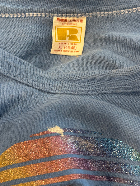 Vintage Glitter Blue ‘I’m a Satisfier’  T-shirt (L)