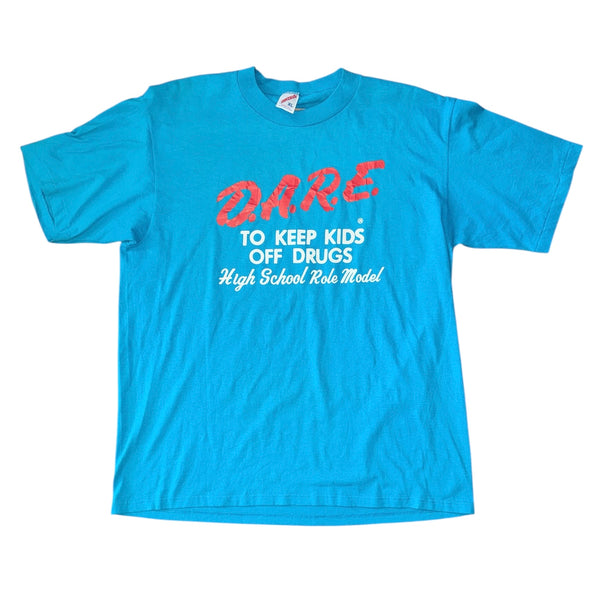 Vintage Teal Blue D.A.R.E T-shirt (XL)