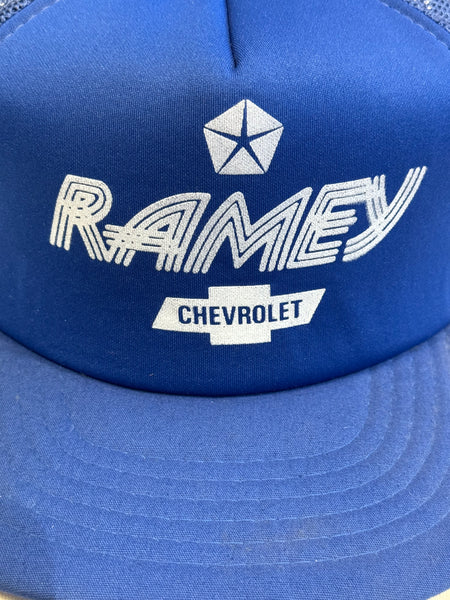 Vintage Chevy Ramey Blue Trucker Hat