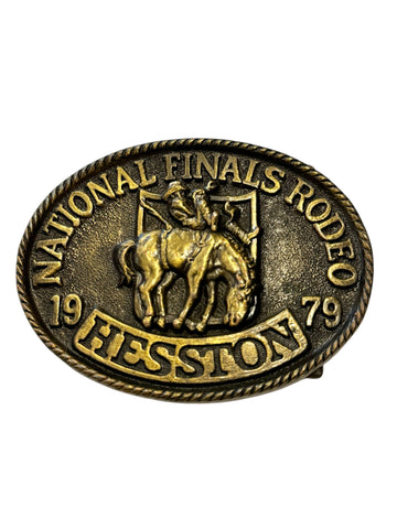 Metal Hesston Rodeo Belt Buckle