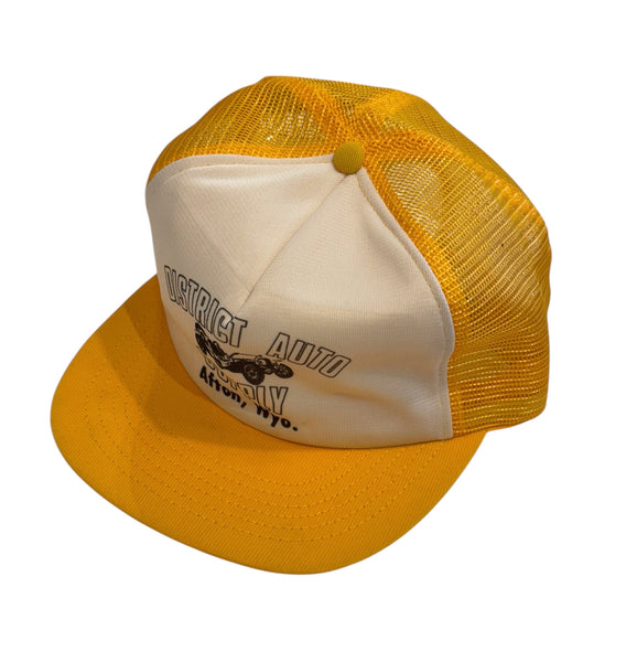 Vintage Yellow District Auto Supply Trucker Hat