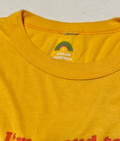 Vintage Yellow ‘Proud to be a Farmers Daughter Baby Tee (S)