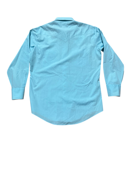 Vintage ‘Chute’ Blue with Flowers Western Shirt (L)