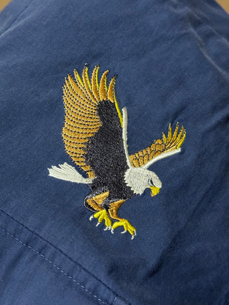 Vintage Navy Blue with Eagles ‘Blair’ - Western Shirt (M)