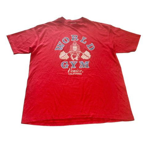 Red Gorilla World Gym Vintage T-shirt (XXL)