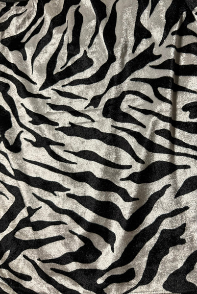 Vintage Velvet Zebra Singlet Top (8-10)