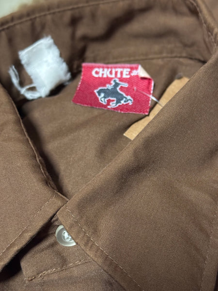 Vintage ‘Chute’ Brown with Flowers Western Shirt (XS/S)