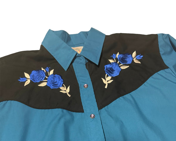 Vintage Blue Western Shirt (M)