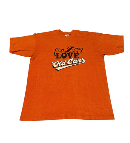 Vintage ‘I Love Old Cars’ Orange T-shirt (XL)