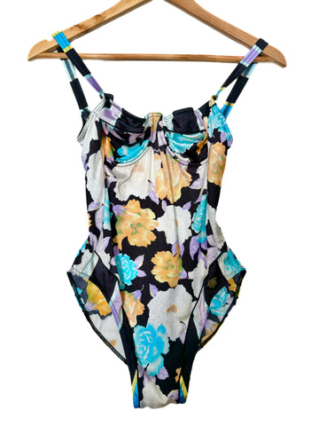 Vintage Swimsuit - Shiny Floral (S)