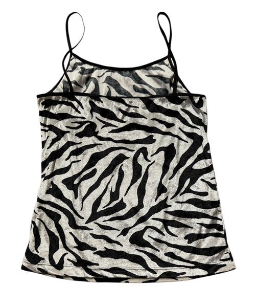 Vintage Velvet Zebra Singlet Top (8-10)