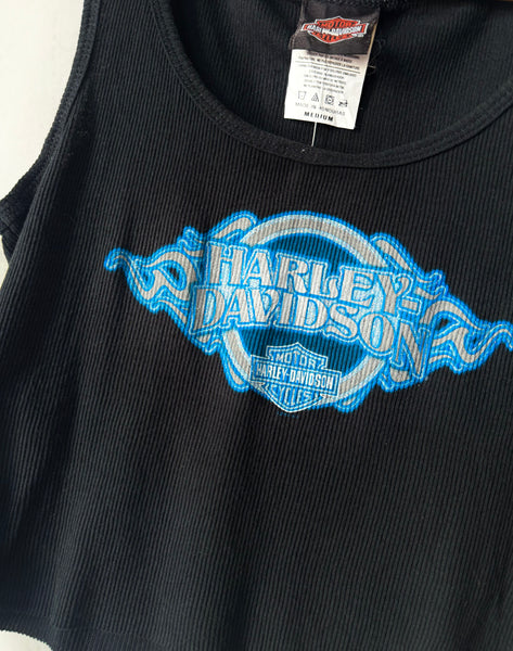 Vintage Harley Davidson Blue Sparkly Tank (M)