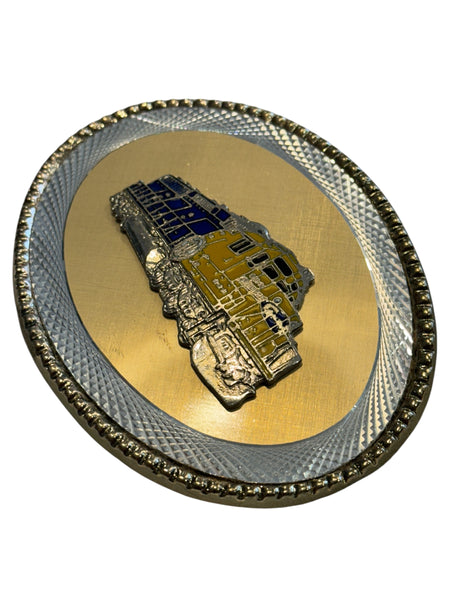 Vintage Belt Buckle - Golden Train