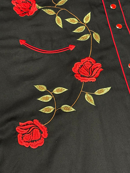 Rockmount Ranch Wear Western Shirt - Black Rose Embroidery