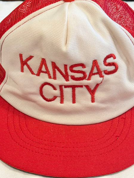 Vintage Red Kansas City Trucker Hat
