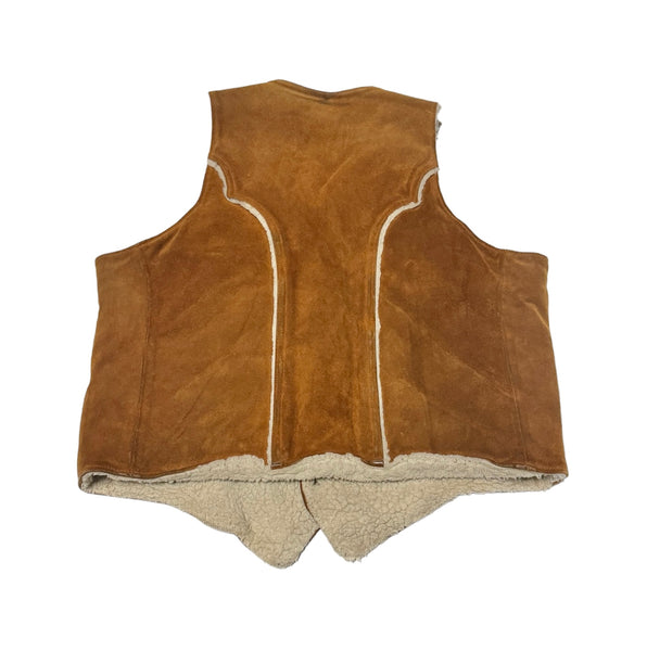 Vintage Brown Suede Vest - Sherpa - ‘Pioneer Wear’ (L-XL)