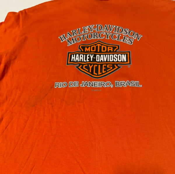 Vintage Harley Davidson Orange Baby Tee (M)