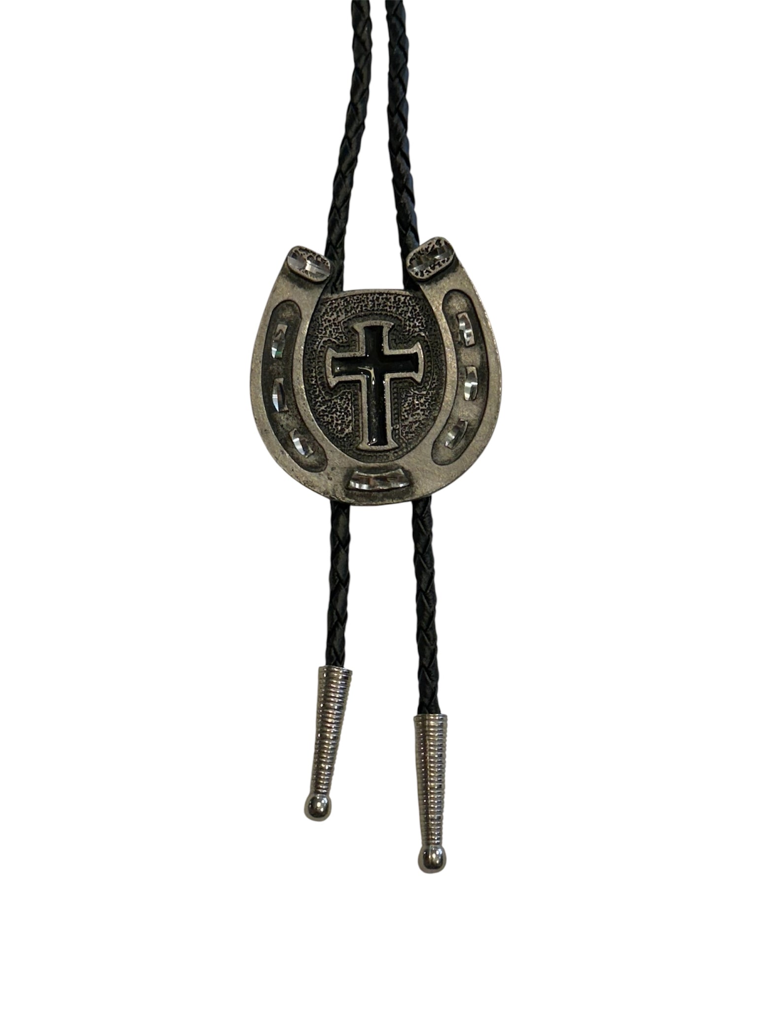 Bolo Tie -Cross in Horseshoe