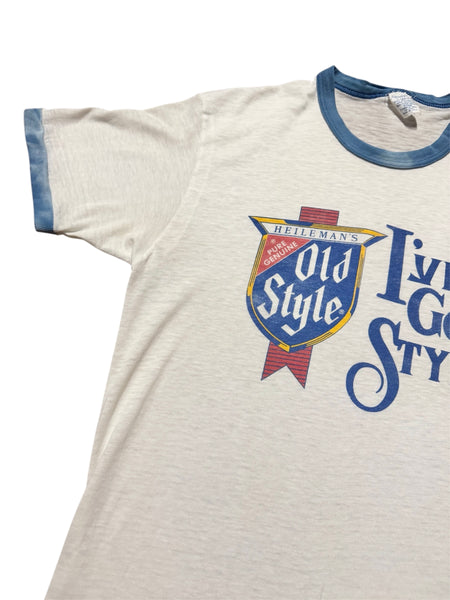 Vintage Old Style Beer Ringer T-shirt (L)