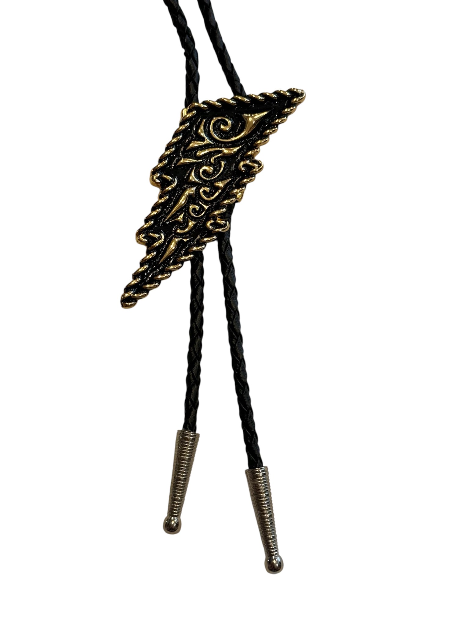 Bolo Tie - Golden Lightening Bolt