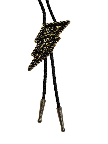Bolo Tie - Golden Lightening Bolt