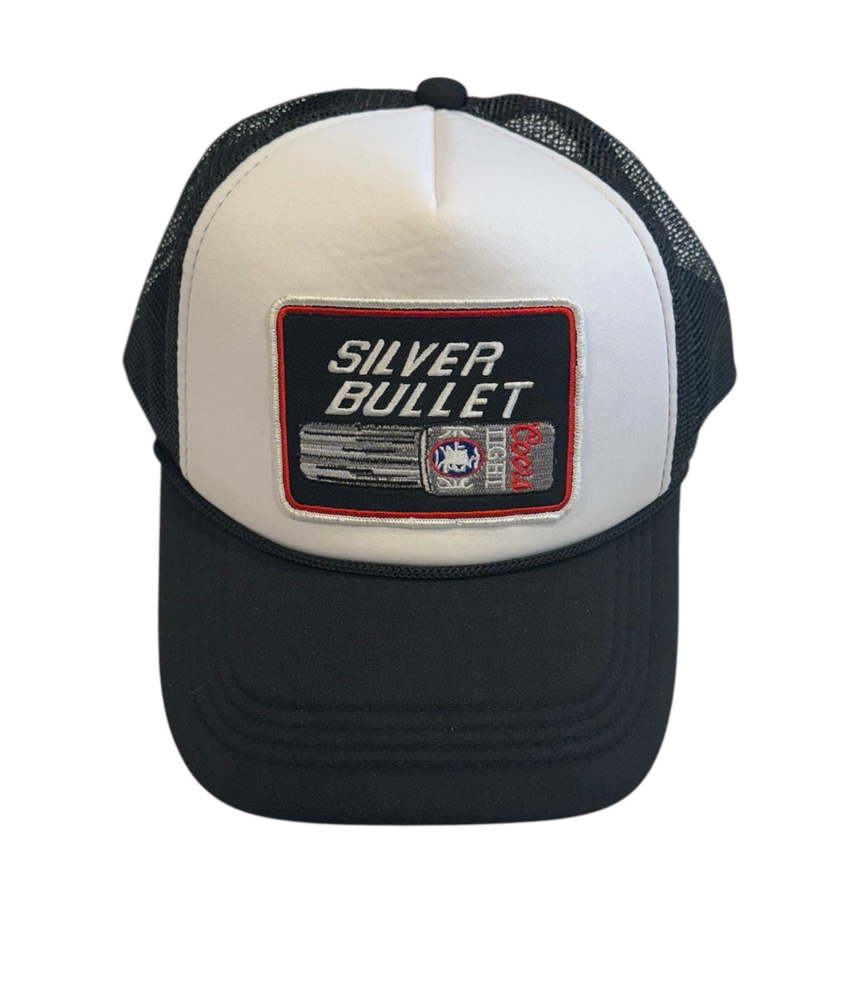 Black White Silver Bullet Trucker Hat
