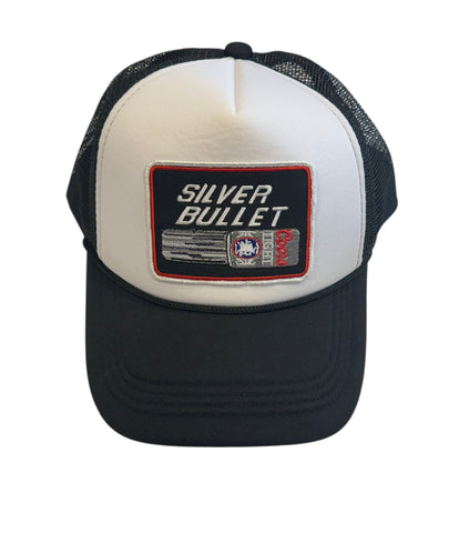 Black White Silver Bullet Trucker Hat