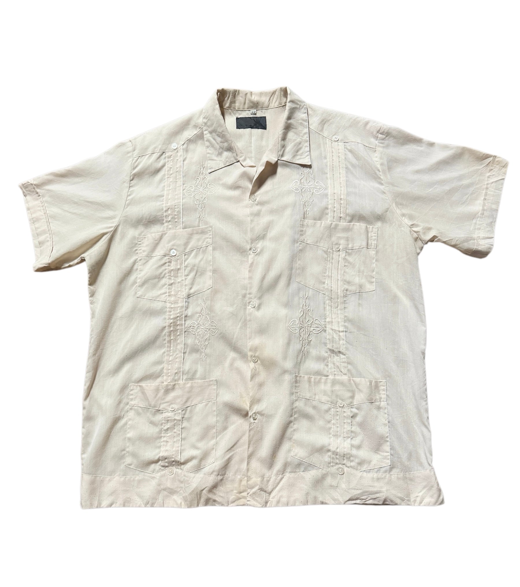 Vintage Cream Cuban Shirt (XL)