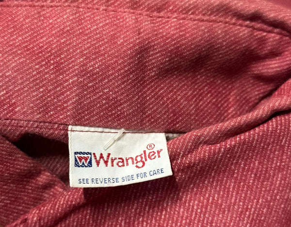 Vintage Red with Rainbow Rope Stitch ‘Wrangler’ - Western Shirt (L)