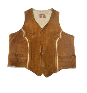 Vintage Brown Suede Vest - Sherpa - ‘Pioneer Wear’ (L-XL)