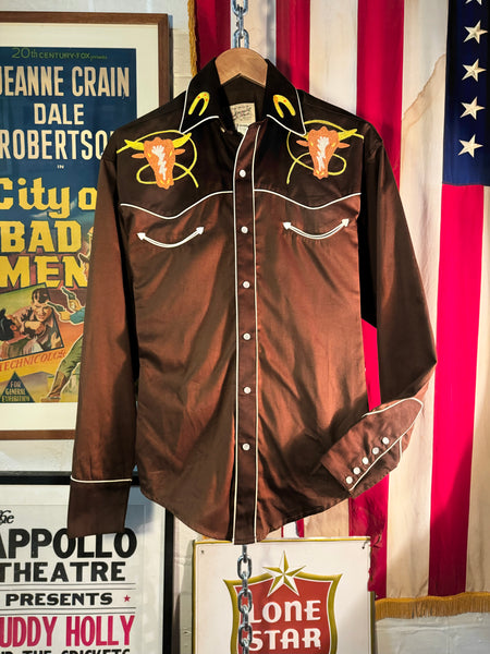 Rockmount Ranch Wear Western Shirt - Steer in Brown