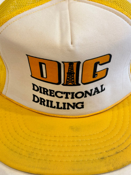 Vintage Yellow DIG Drilling Trucker Hat