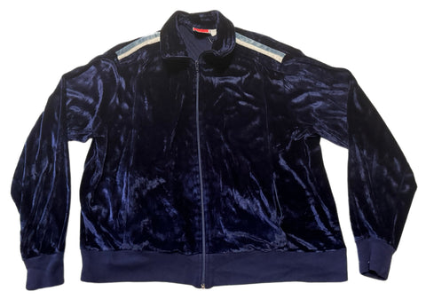 Vintage Dark Blue Velour Jacket (L-XXL)
