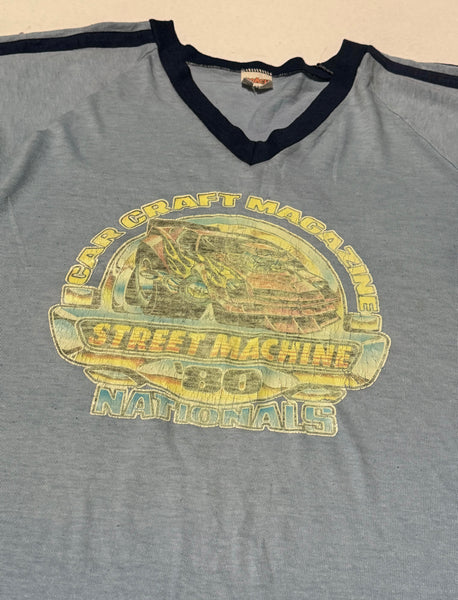 Vintage Car Street Machine Ringer T-shirt (S)