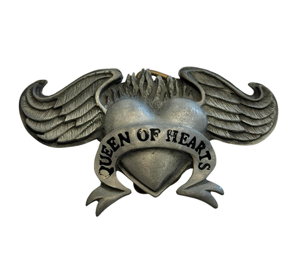 Vintage Belt Buckle - Queen of Hearts