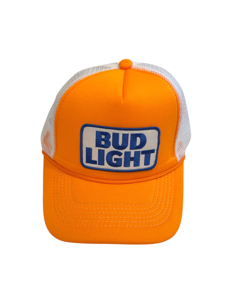 Neon Orange Bud Light Trucker Hat