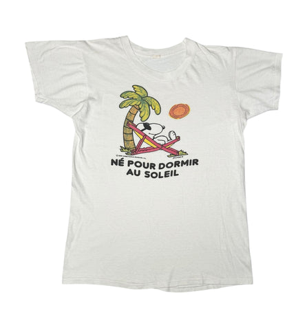 Vintage 80s Snoopy -Au Soleil T-shirt (S/M)