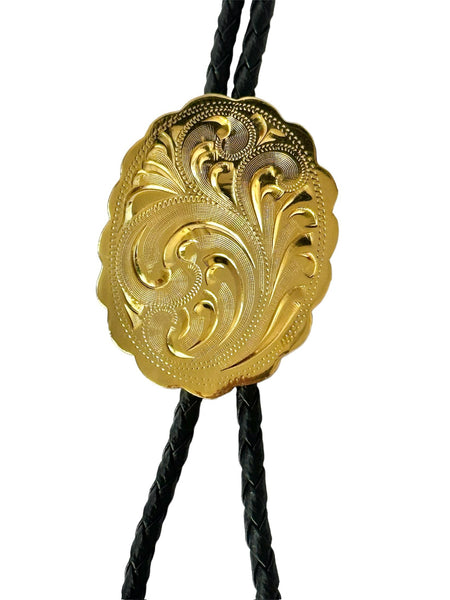 Bolo Tie - Gold Plated Engraved - Made in Mex