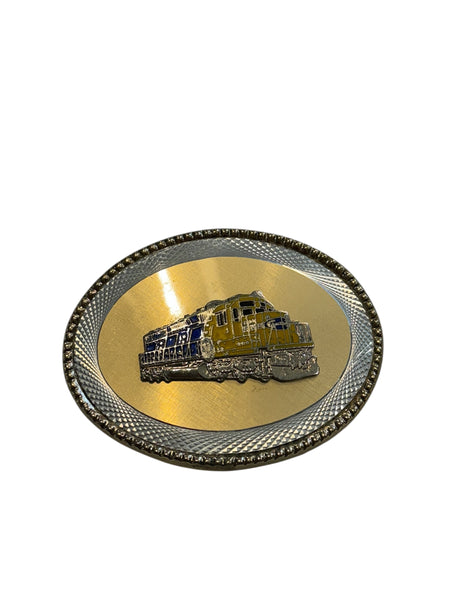 Vintage Belt Buckle - Golden Train
