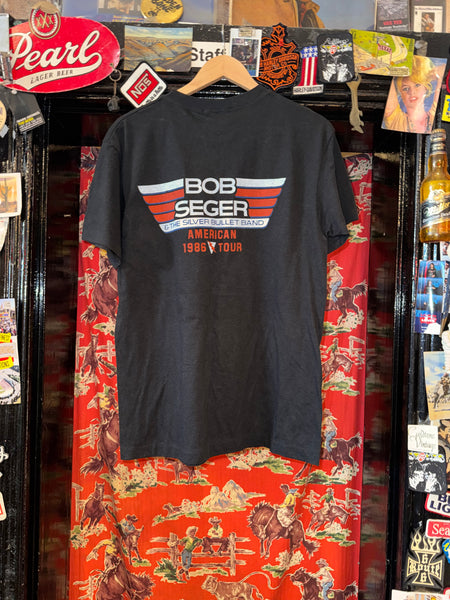 Vintage Bob Seger & Silver Bullet Band Black T-shirt 1986 (L/XL)